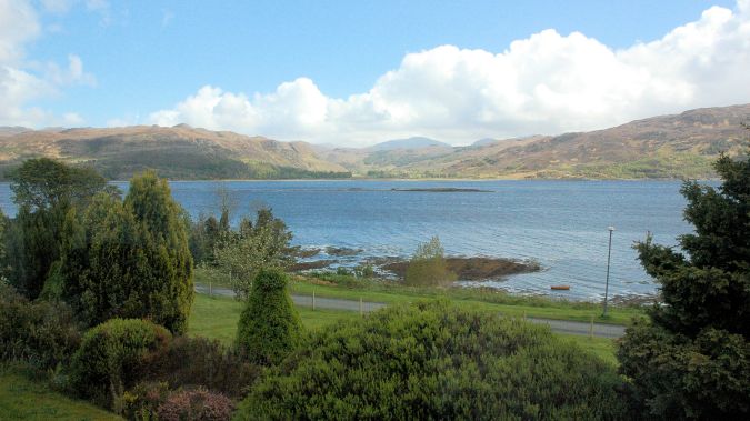 The conservatory is south facing and has an elevated position giving magnificent views across Loch Carron towards Attadale and Beinn Dronaig.